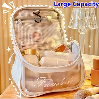 Hot Sale Travel Organizers Portable Cosmetic Bags for Ladies Large Capacity Storage Bag Pink Transparent Wash Bag