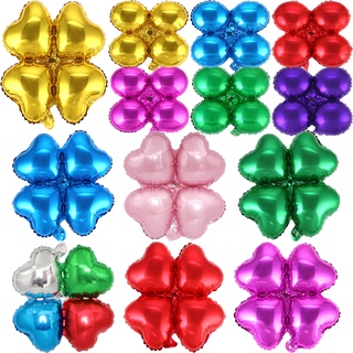 18 Inch Aluminum Foil Heart-shaped Four-leaf Clover Arch Balloon Auto Show Store Opening Celebration Wedding Party Balloons Home Living