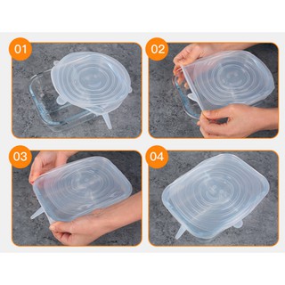 6 pcs Stretch & Seal Lids Silicone Food Covers Sealed Wrap Food Fresh Keeping Silicone Lids (7)