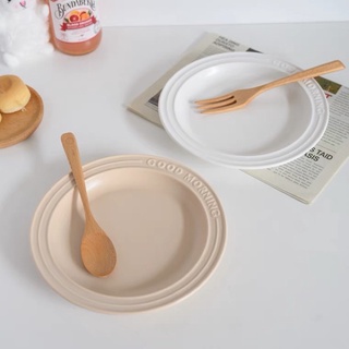 Nordic ins simple good morning ceramic dinner plate home breakfast dish plate dessert cake