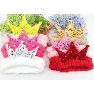 Korean Version Cute Hairband Face Wash Headband Fashion Crown Sequence Turban Washable Turban
