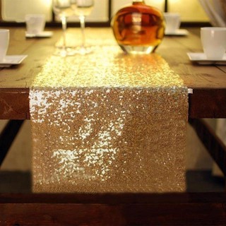 ✵▥30X180cm Gold/Silver/Rose Gold/Champagne Glitter Sequin Table Runner Sparkly Wedding Party Deco
