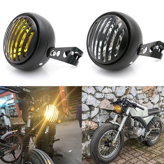 Universal lighthouse Motorcycle Headlamp With Retro Bracket Bobber Retro Headlight Cafe Racer Dual (1)