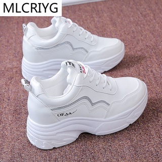 2021 Spring New Women's Vulcanized Shoes Lace Up Platform Comfortable Women Chunky Sneakers Fashion
