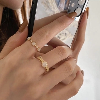 Vintage Cat's Eye Ring Women Finger Ring Adjustable Open Ring Korean Ins Temperament Wedding Jewelry Gifts