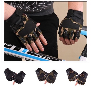 ◐Half Finger Motorcycle Gloves Breathable Ice Silk Non-Slip Thin Anti-UV Outdoor Sports Riding Glove