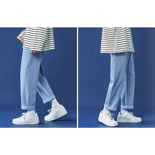 Ready Stock۩⊕๑ZHI XIN 2021 4Colours Mens Straight Light Blue Pants Boyfriend Jeans TikTok Costume Da