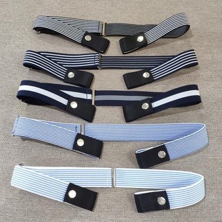 ✣New product blue and white striped belt women wide and hundred matching jeans belt Japanese simple