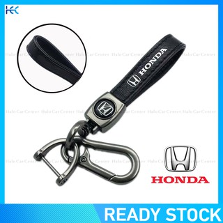 【New】Leather Metal Car Keychain Car Logo Keychain for Honda