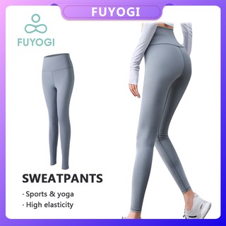 FUYOGI Sweatpants Women's Fitness Trousers Running Hips High Waist Trousers Abdomen Elastic Leggings Feet Yoga Pants Women