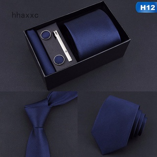 Spot s hairHhaxxc 5pcs/set Men Tie Necktie Skinny Business Classic Jacquard Woven Silk Clip Kerchie