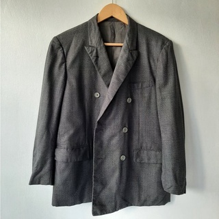 C030 MITSUKOSHI Gray plaid blazer (premium quality)
