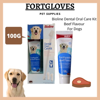 FORTGLOVES BIOLINE Dental Oral Care Kit Beef Flovour 100g Toothpaste And Toothbrush Cleaning Set