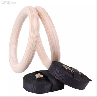 Fitness tools✗◈Russian birch Wooden 32mm Gymnastic Rings Gymnastics Fitness Exercise Rings Adjustabl (5)