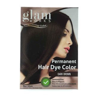 Glamworks Permanent Hair Dye Color Dark Brown 30ml