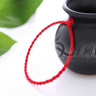 DIY hand-woven thin male and female transshipment red rope bracelet