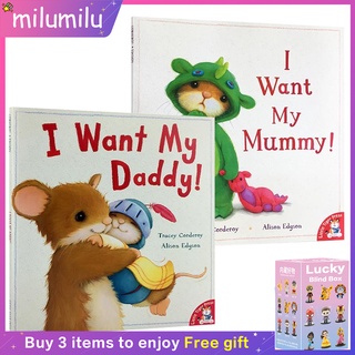 2Pcs Original Children Popular Books I Want My Daddy my Mummy Colouring English Activity Picture Book for Kids