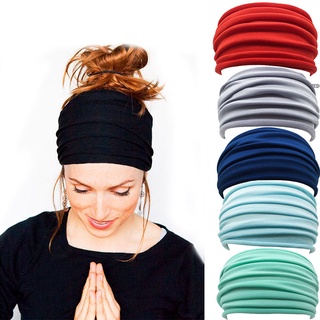 ❒Women Gym Yoga Sport Wide Headband/Elastic Boho Turban Hair Band/Wristband Turban Elastic Head Wrap