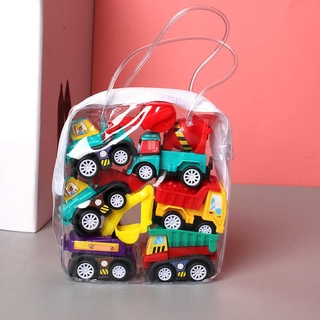 ZCY5 6pcs Car Model Toy Pull Back Car Toys Mobile Vehicle Fire Truck Taxi Model Kid Mini Cars Boy Toys Gift