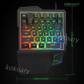 KOK K108 Gaming Keyboard One-Handed Mechanical Keyboard For Laptop For PUBG Phone