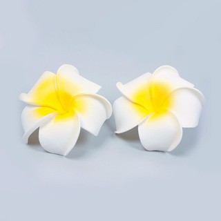 CHSM Hawaiian Foam Flower Bridal Wedding Party Hair Clip White Plumeria