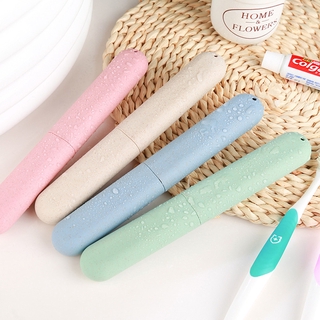 1pc Portable Travel Toothbrush Protect Box Health Tooth Brushes Protector Toothbrush Tube Cover Case Dustproof Wheat Straw