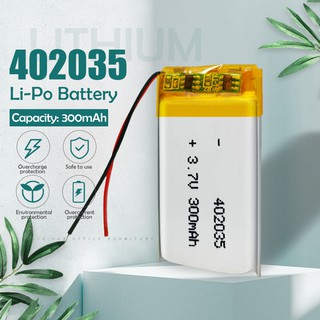 3.7V 300mAh 402035 042035 Lithium Polymer Li-Po li ion Rechargeable Battery For MP3 MP4 MP5 battery