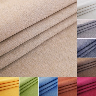 Solid Thin Textured Linen Fabric Polyester Furniture Upholstery Cloth For