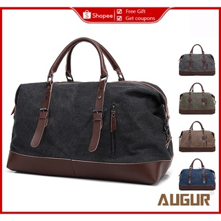 AUGUR Canvas Shoulder Messenger Bag Tote Bag Large Capacity Travel Bag Gray (1)