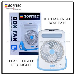 Sofitec 3in1 Rechargeable Fan Flashlight Portable Box Fan Electric Fan LED SEF-9020 Cooling USB Fan (4)