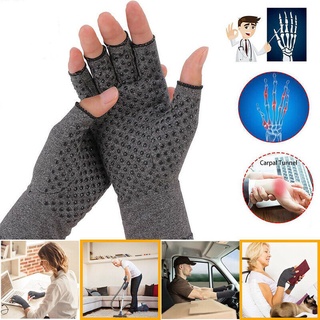 1 Pair Grey Compression Gloves Hand Wrist Support Brace Arthritis Pains Relief Warm Cycling Outdoor
