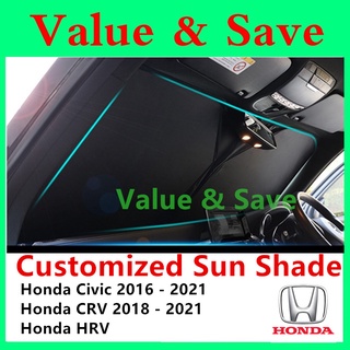 Car Front Windshield Sunshade for Honda CIVIC CRV HRV Car Size Custom-Fit Car Window Sunshade Custom