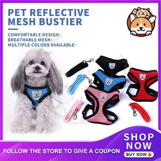 Dog leash Reflective cute comfortable and breathable dog harness with leash