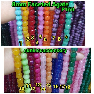 Accessories ☛Faceted Agate 8mm beads➳