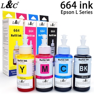 L&C T664 664 Compatible Epson Ink Dye Refill Continues for L120 L360 L455 L550 70ml