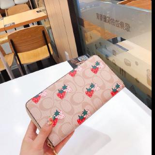Lucky Ann · Cute Strawberry Pattern Women's Zipper Long Clutch Purse Credit Card Wallets to Organize Your Cash, Bank Card ， Long Wallet