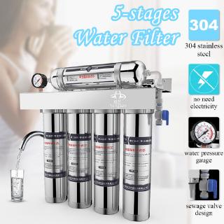 5 Stage Water Filters Home Kitchen Stainless Steel Water Purifier Filter System Direct Drink Faucet Household Water Ultra-filter