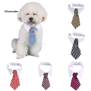 【Spbe】Pet Dog Puppy Party Wedding Adjustable Striped Grooming Collar Neck Tie Bowtie