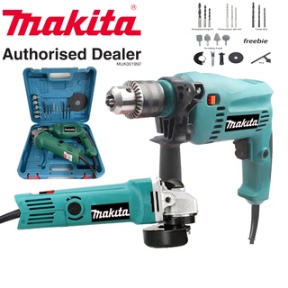 MAKITA 2Pcs Grinder With Drill Set Angle Grinder GA5030 & Drill M0601 Tool Kit Power Tools Set BOX