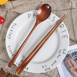 Wooden Spoon Fork Bamboo Kitchen Cooking Utensil Tools Soup-Teaspoon Tableware (1)