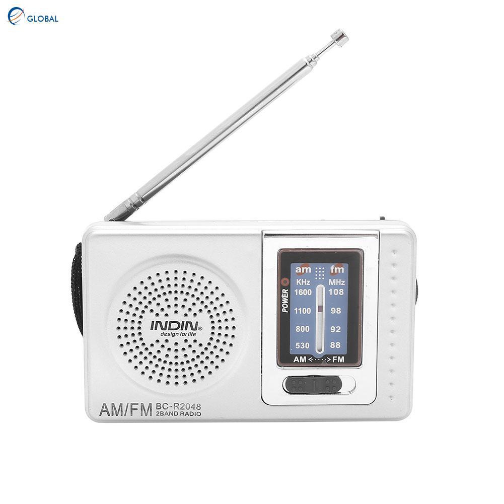 INDIN AM/FM Radio speaker Portable 530-1600KHz Telescopic Antenna 88-108 MHz