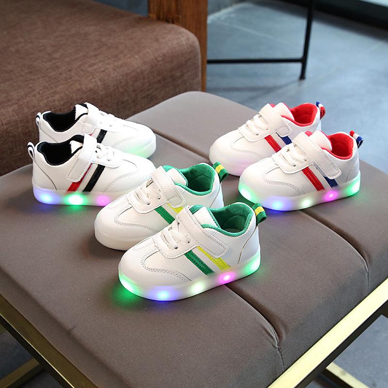COD Size 21-30 Kids LED Light Up Shoes Korean Style Sneakers