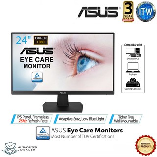 ASUS VA24EHE 23.8 inch FHD, IPS, Frameless, 75Hz, Adaptive-Sync Eye Care Monitor
