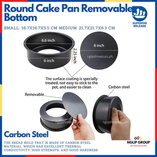 Baking decoration6” 8” Round Cake Pan Nonstick Baking Removable Bottom Carbon Steel Kitchen Bakeware