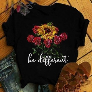 2020 printed T-shirt bottoming shirt rose chrysanthemum be women's T-shirt