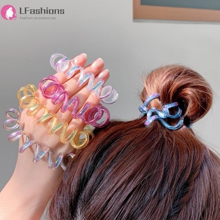 Women Colorful Elastic Rubber Bands Telephone Wire Scrunchies Hair Ring Ties