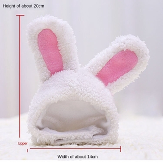 Adjustable Cat Hat Dog White Rabbit Cute Warm Comfortable Cotton Wool Hair Tie Small and Medium-sized Dog Headgear (4)