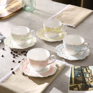 Light luxury English glass flower teapot◈♤British afternoon tea set Nordic flower cup European