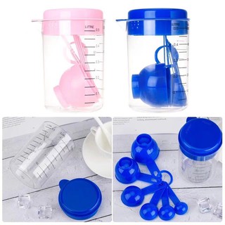7pcs measuring cup plastic cup measuring set with scale 500ml and 6spoons measuring cup and spoon