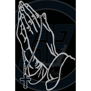 Praying Hands with Rosary Christians Customized Car/Motorcycle Decal/Sticker Vinyl Waterproof